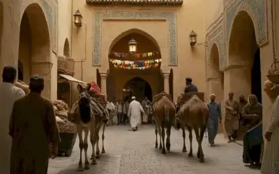 Medieval market scene
